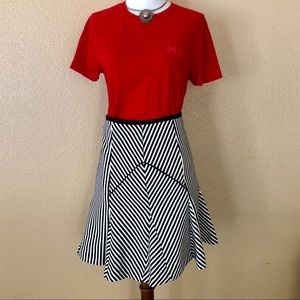 Banana Republic skirt black white stripe new